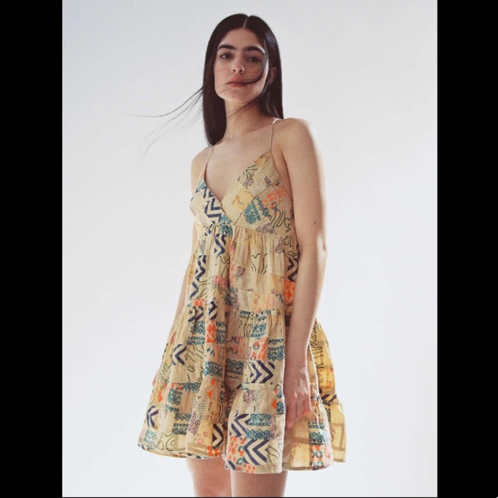 Urban Outfitters fieldstone patchwork mini dress